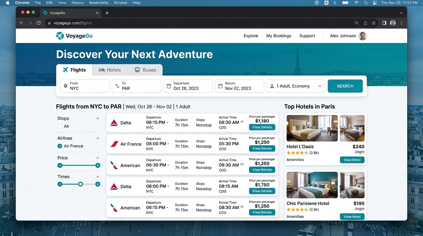 VoyageEase — Flight, Hotel & Bus Booking Portal